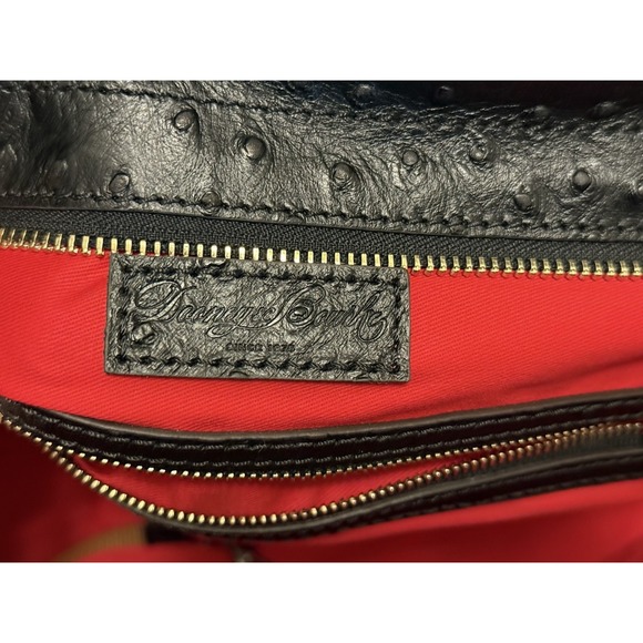 DOONEY & BOURKE East/West‎ Shopper Tote Bag OSTRICH LEATHER Black/Brown - EUC - Picture 12 of 16
